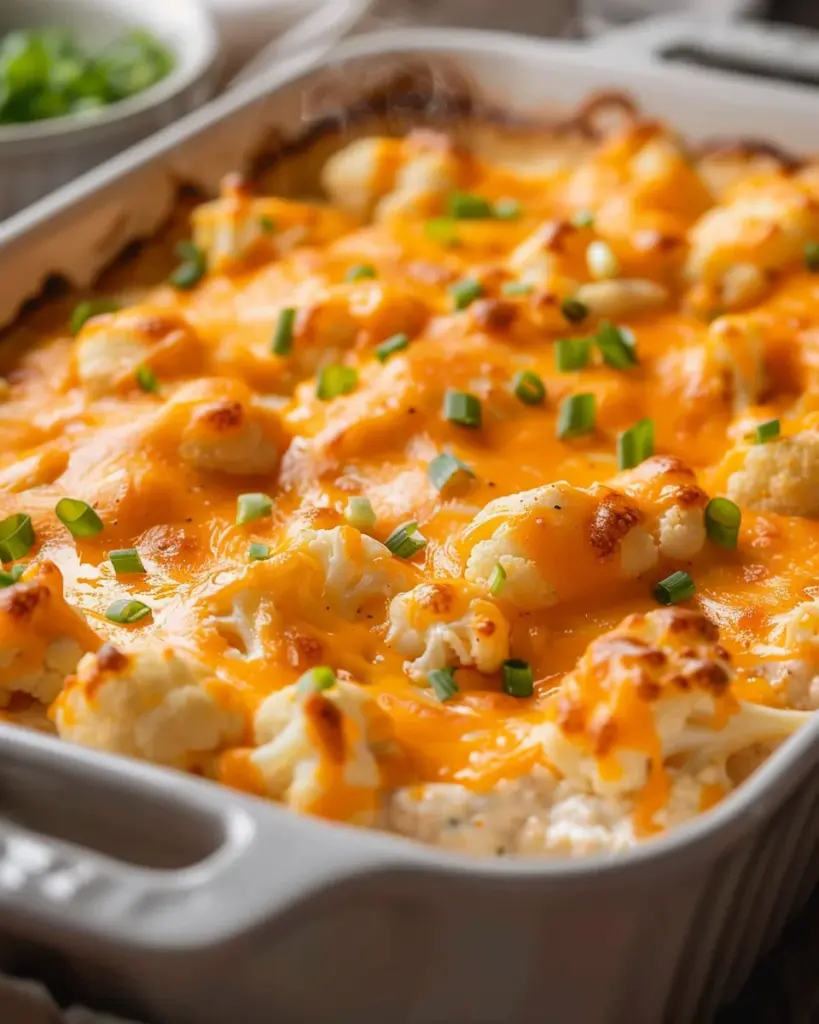 Creamy Buffalo Chicken Cauliflower Casserole Recipe