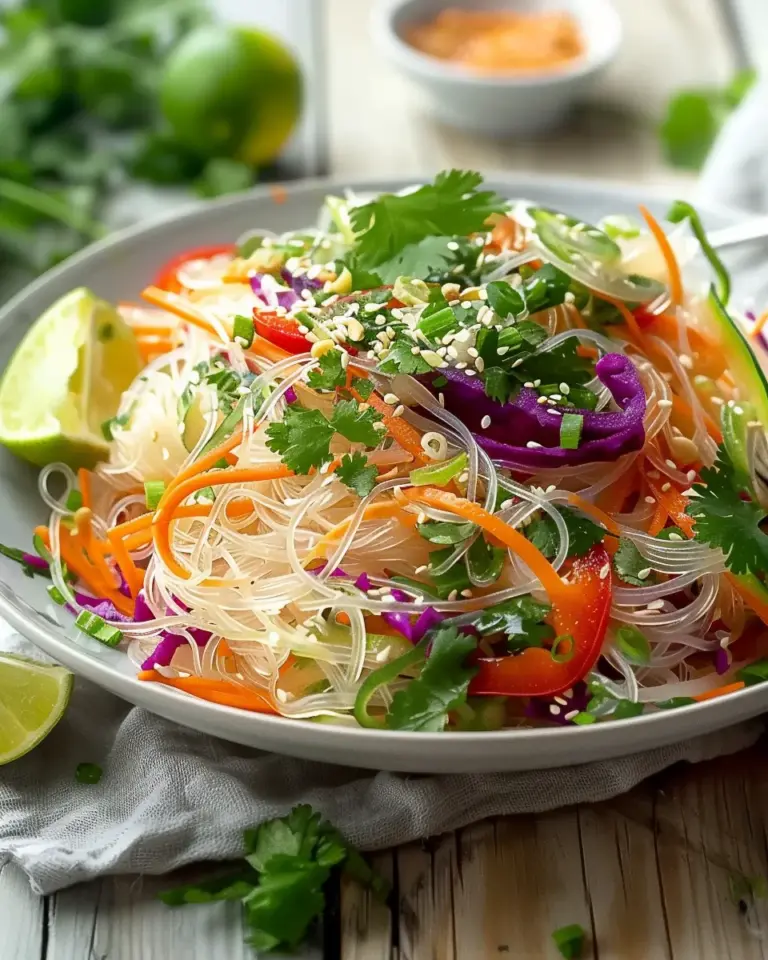 Asian Noodle Salad with Ginger-Lime Dressing Recipe