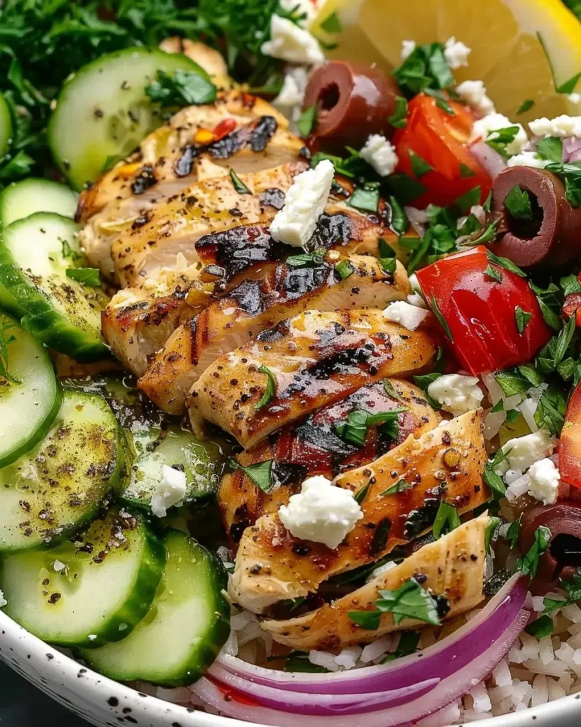 Mediterranean Chicken and Rice Bowl
