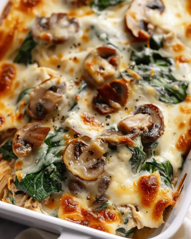 Chicken Spinach & Mushroom Low Carb Oven Dish