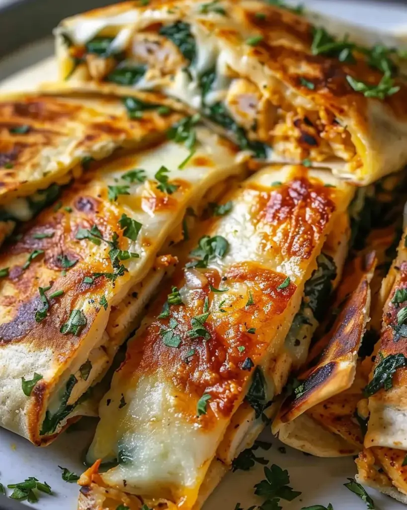 Savory Baked Cheese and Garlic Chicken Wraps with Fresh Herbs