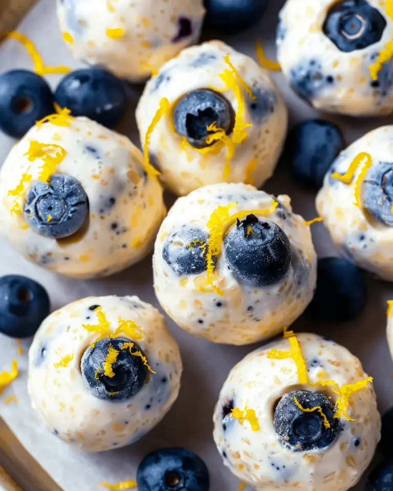 Lemon Blueberry Cottage Cheese Protein Bites