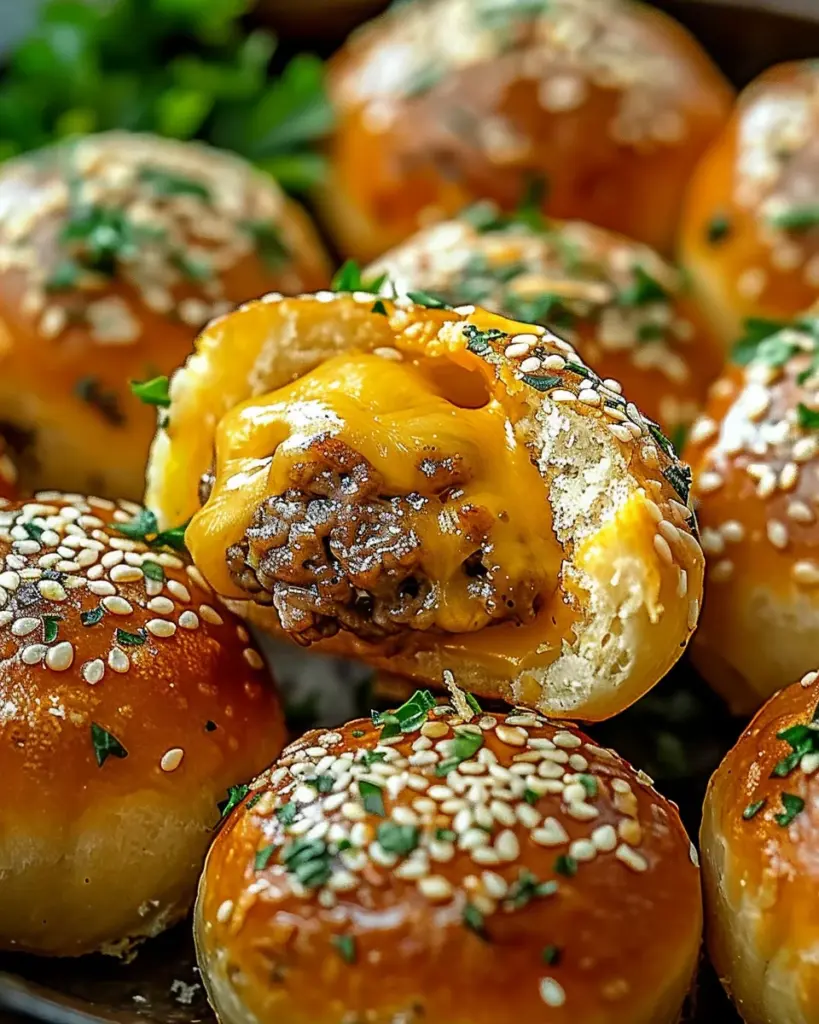 Irresistibly Cheesy Garlic Parmesan Cheeseburger Bombs
