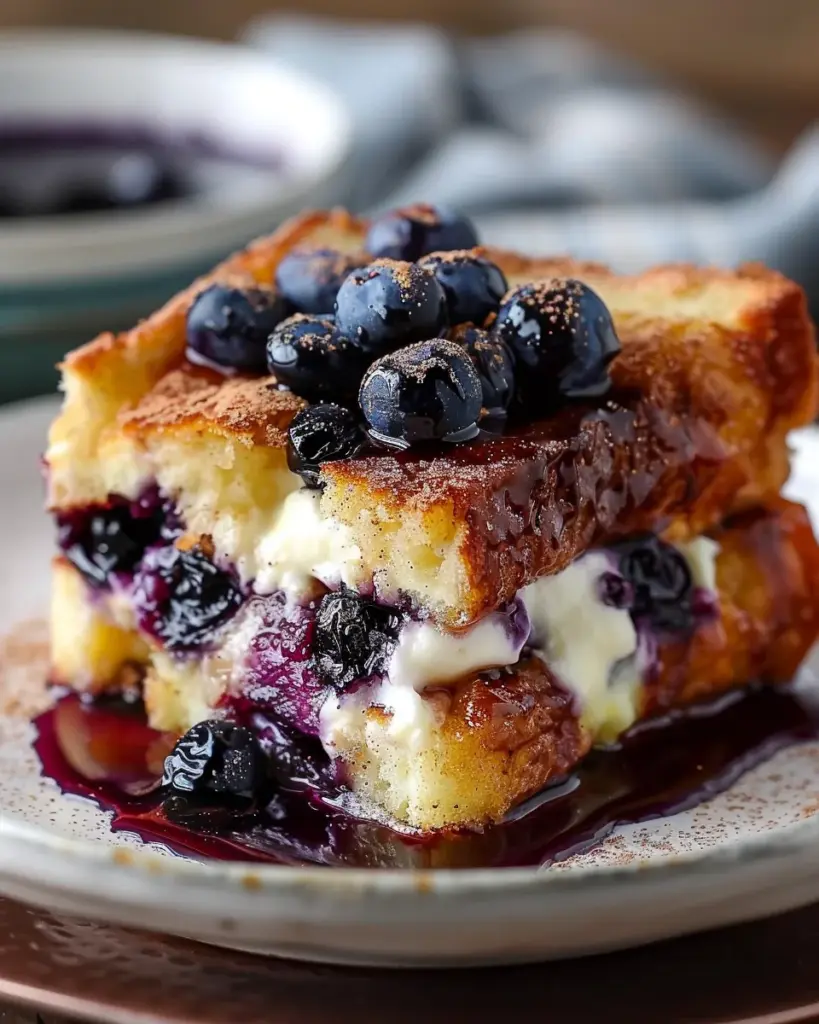 Blueberry Cream Cheese French Toast Casserole