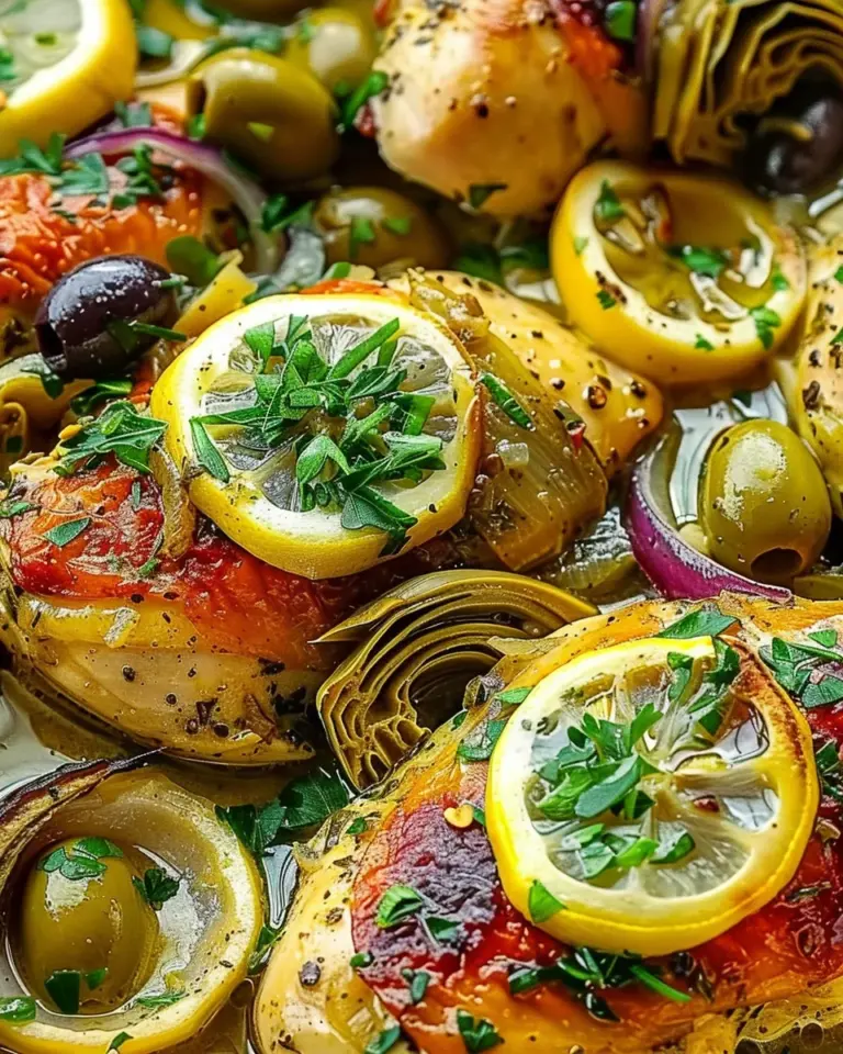 Mediterranean Lemon Chicken with Artichokes & Olives