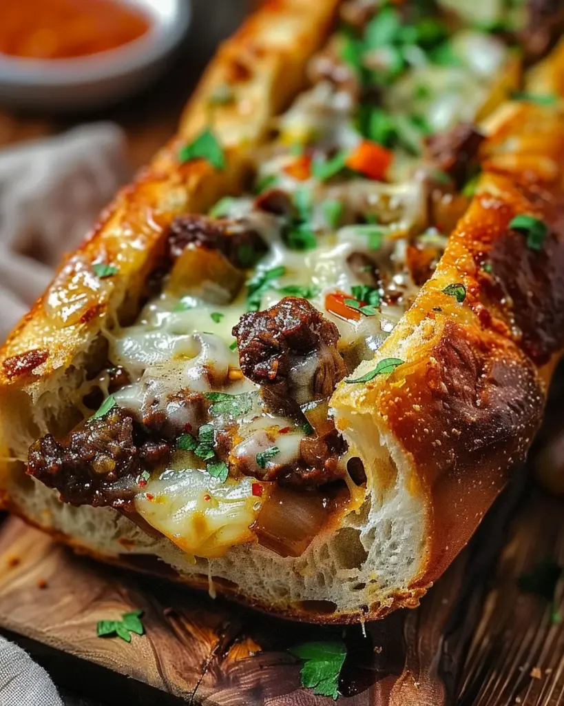 Cheesesteak-Stuffed Garlic Bread Loaf: Comfort Food Bliss