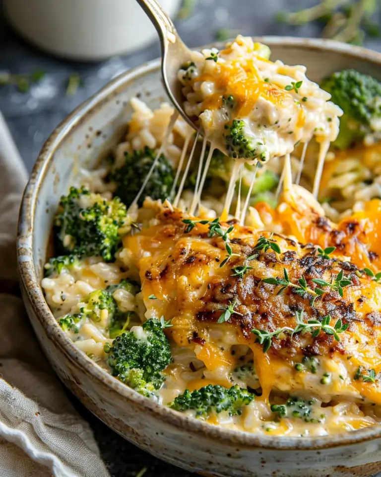 Creamy Broccoli Cheddar Chicken Rice Delight