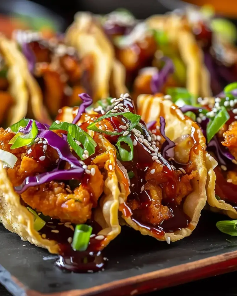 Crispy Chicken Wonton Tacos Recipe with Perfect Teriyaki Glaze