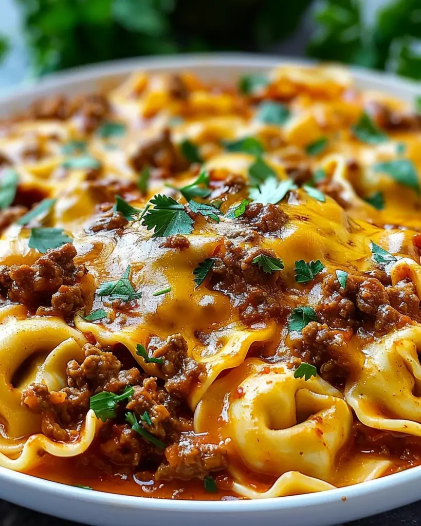 Cheesy Beef Enchilada Tortellini